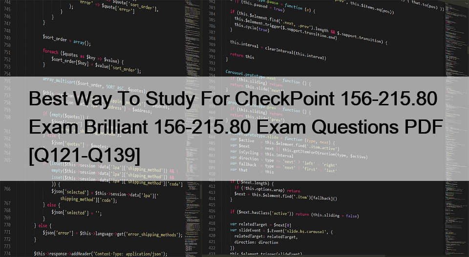 Best Way To Study For CheckPoint 156-215.80 Exam Brilliant 156-215.80 Exam Questions PDF [Q121-Q139]